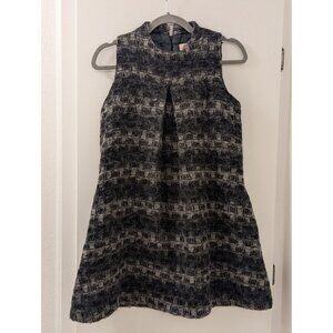 aoyama itchome Wool Blend Sleeveless A-Line Dress With Pleated Front Detail Back